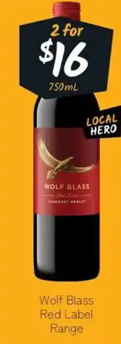 Cellarbrations Wolf Blass Red Label Range offer