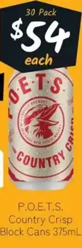 Cellarbrations Poets country crisp offer