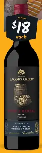 Cellarbrations Jacobs Creek Double Barrel Range offer