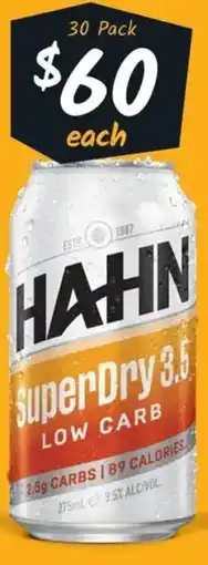 Cellarbrations Hahn SuperDry 3.5 Block Cans offer