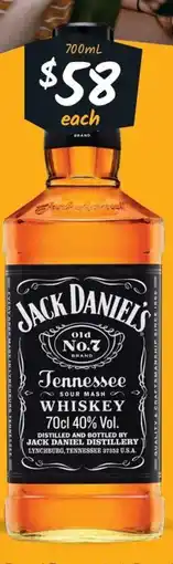 Cellarbrations Jack Daniels Old Number 7 Whiskey offer
