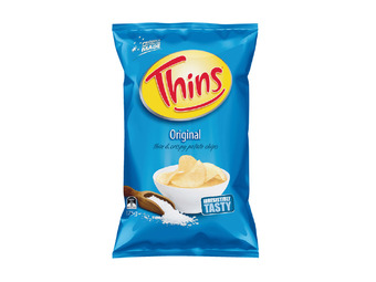 Foodworks Thins, samboy, french fries or natural chip co 150/175g offer