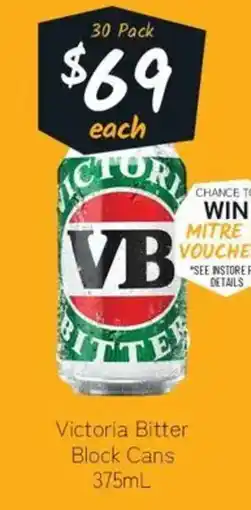 Cellarbrations Victoria Bitter Block Cans offer