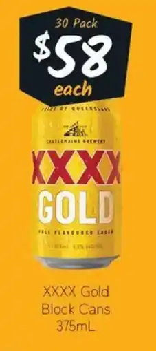 Cellarbrations Xxxx gold block cans offer