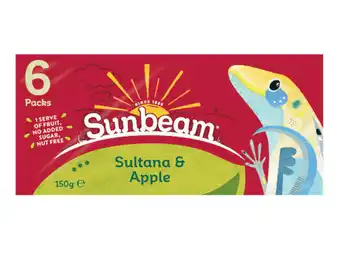 Foodworks Sunbeam sultanas snack pack 6 pack x 25-40g offer