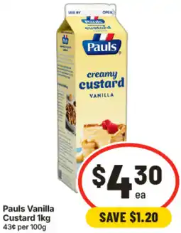 IGA Pauls Vanilla Custard offer