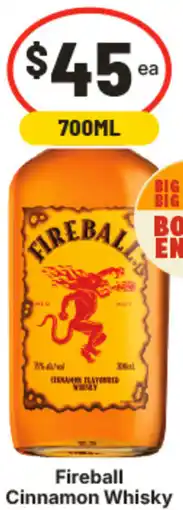 IGA Fireball Cinnamon Whisky offer