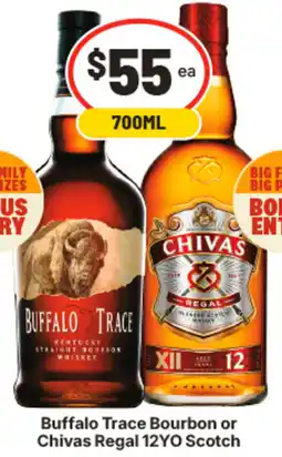 IGA Buffalo Trace Bourbon or Chivas Regal 12YO Scotch offer