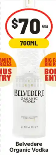 IGA Belvedere Organic Vodka offer