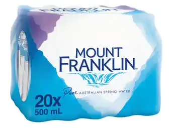 Foodworks Mount franklin still water 20 pack x 500ml offer