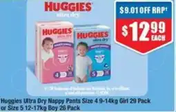 Chemist Warehouse Huggies Ultra Dry Nappy Pants Girl or Boy offer