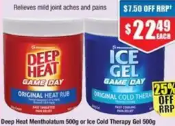 Chemist Warehouse Deep Heat Mentholatum or Ice Cold Therapy Gel offer