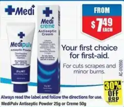 Chemist Warehouse Medipuly Antiseptic Powder or Creme offer