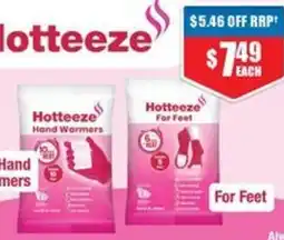 Chemist Warehouse Hotteeze Heat Pads Hand Warmers offer