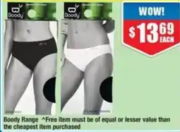 Chemist Warehouse Boody Range Free item must be of equal or lesser value than the cheapest item purchased offer