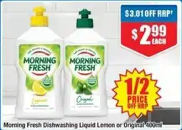Chemist Warehouse Morning Fresh Dishwashing Liquid Lemon or Original offer
