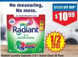 Chemist Warehouse Radiant Laundry Capsules 3 in 1 Active Clean offer