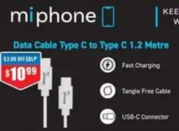 Chemist Warehouse Data Cable Type C to Type C 1.2 Metre offer