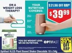 Chemist Warehouse Optifast VLCD Plant Based Shake Chocolate offer