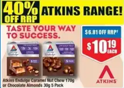 Chemist Warehouse Atkins Endulge Caramel Nut Chew or Chocolate Almonds offer