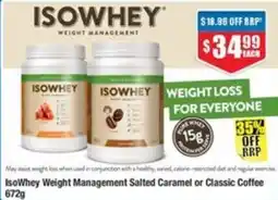 Chemist Warehouse IsoWhey Weight Management Salted Caramel or Classic Coffee offer
