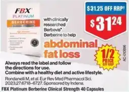 Chemist Warehouse FBX Platinum Berberine Clinical Strength offer