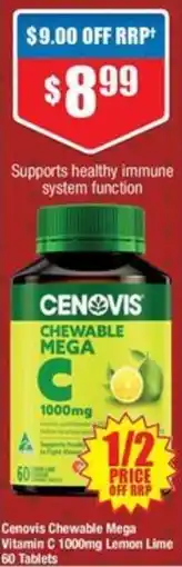Chemist Warehouse Cenovis Chewable Mega Vitamin C Lemon Lime offer