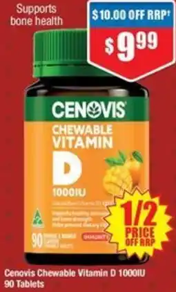 Chemist Warehouse Cenovis Chewable Vitamin D 1000IU offer