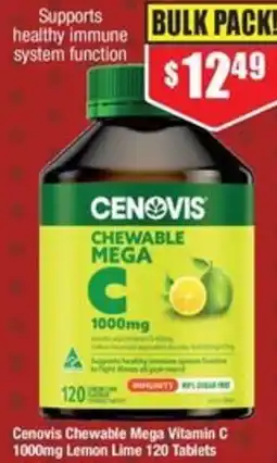 Chemist Warehouse Cenovis Chewable Mega Vitamin C Lemon Lime offer