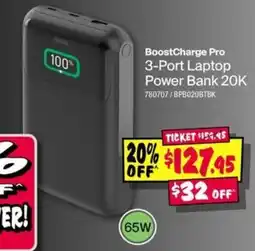 JB Hi-Fi BoostCharge Pro 3-Port Laptop Power Bank 20K offer