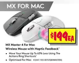 JB Hi-Fi MX Master 4 For Mac Wireless Mouse with Haptic Feedback offer