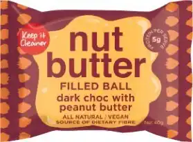 Coles Keep it Cleaner Nut Butter Filled Ball 40g offer