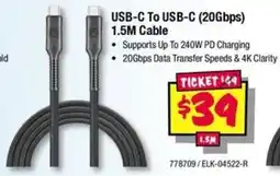 JB Hi-Fi USB-C To USB-C 20Gbps 1.5M Cable offer