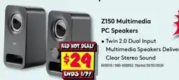 JB Hi-Fi Z150 Multimedia PC Speakers offer