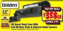 JB Hi-Fi 4K Smart Dash Cam With Full HD Rear View & Internal Cabin Camera offer