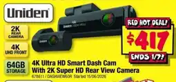 JB Hi-Fi 4K Ultra HD Smart Dash Cam With 2K Super HD Rear View Camera offer