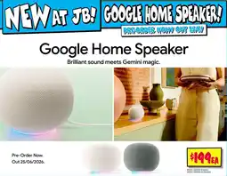 JB Hi-Fi Google home speaker! offer