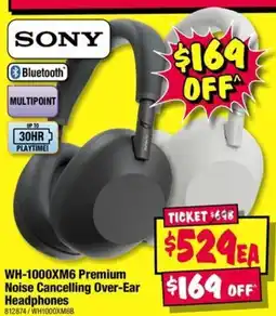 JB Hi-Fi WH 1000XM6 Premium Noise Cancelling Over Ear Headphones offer