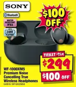 JB Hi-Fi WF 1000XM5 Premium Noise Cancelling True Wireless Headphones offer
