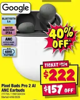 JB Hi-Fi Pixel Buds Pro 2 AI ANC Earbuds offer
