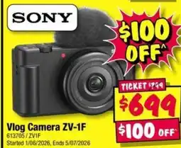 JB Hi-Fi Vlog Camera ZV 1F offer