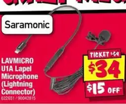 JB Hi-Fi Lavmicro u1a lapel microphone lightning connector offer