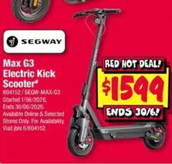 JB Hi-Fi Max G3 Electric Kick Scooter offer