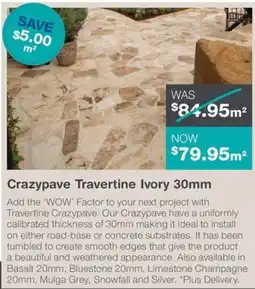 Nuway Crazypave Travertine Ivory offer