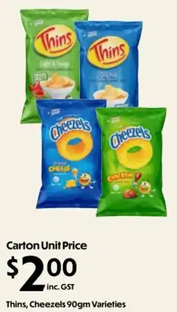 Campbells Wholesale Thins, Cheezels offer