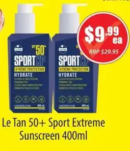 Healthy World Pharmacy Le Tan 50+ Sport Extreme Sunscreen offer