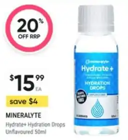 Healthy Life Mineralyte Hydrate+ Hydration Drops Unflavoured offer
