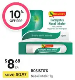 Healthy Life Bosisto's save $0.97 Nasal Inhaler offer