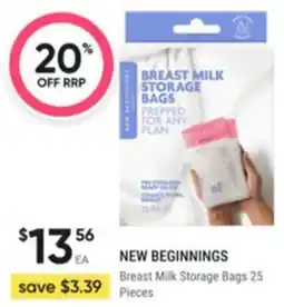 Healthy Life New beginnings Breast Milk Storage Bags offer