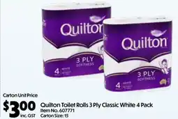 Campbells Wholesale Quilton Toilet Rolls 3 Ply Classic White offer